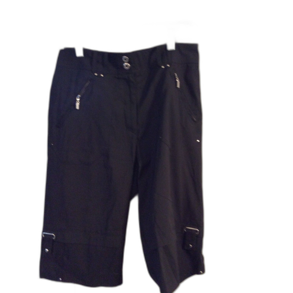 Jamie Sadock Black Capri Golf Pants Size 6 Womens zipper pockets VNC